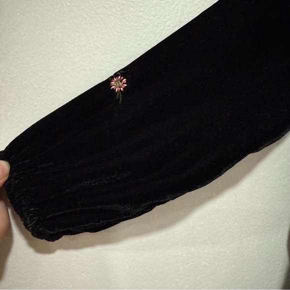 Zara baby girl velvet floral embroidered dress 12-18m - Picture 4 of 7